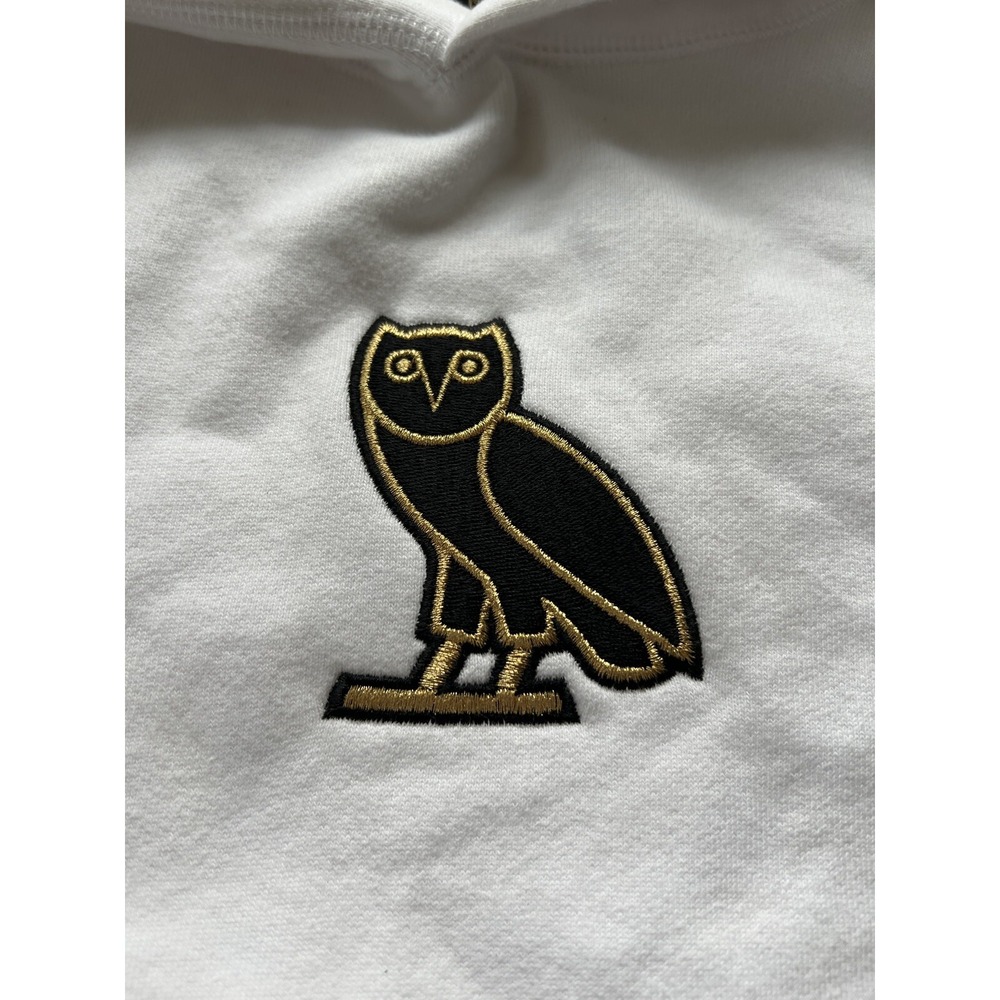 OVO Drake October's Very Own Classic Owl Pullover Sz 2XL Hoodie Sweatshirt White - Picture 4 of 7
